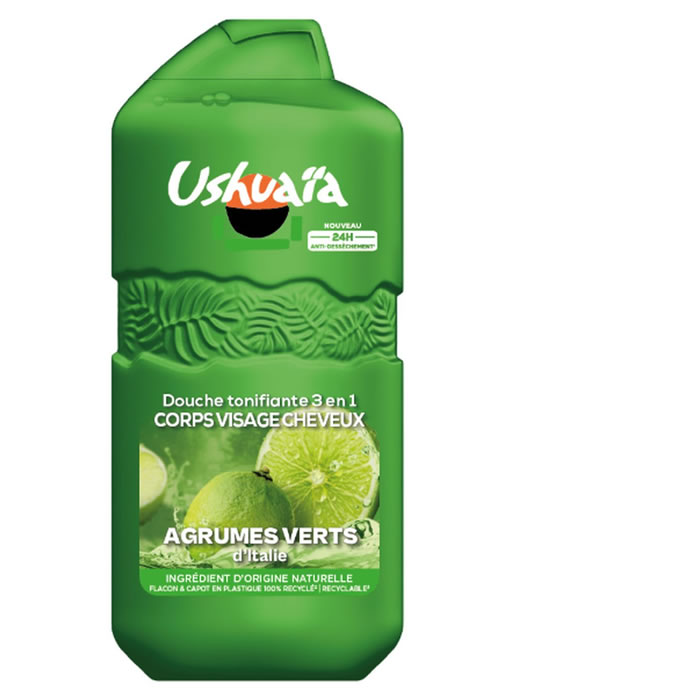 USHUAIA Tonifiant – Gel douche 3en1 aux agrumes verts d’Italie 280 ml