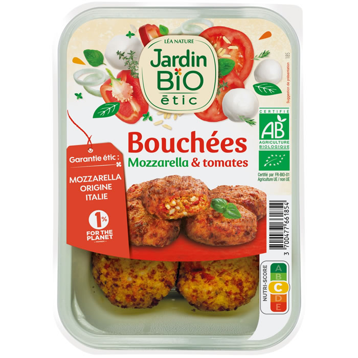 Jardin Bio Étic – Bouchées de riz à la tomate et mozzarella bio 180g