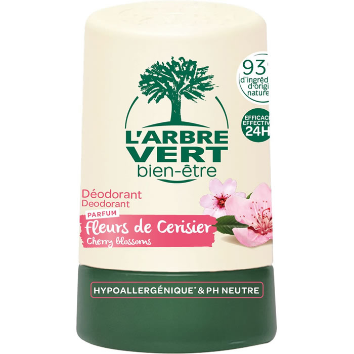 L’ARBRE VERT Bien-Être – Déodorant bille fleurs de cerisier 24h 50 ml