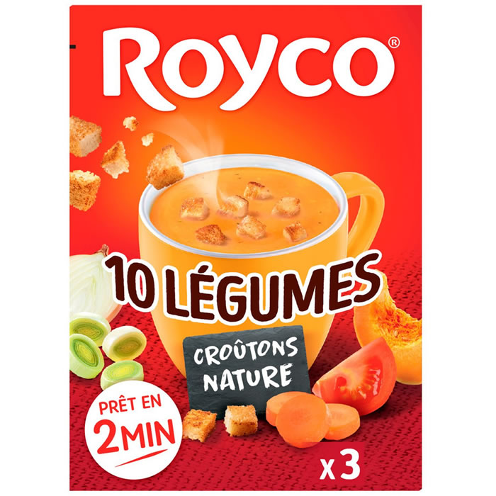 Royco – Soupe instantanée aux 10 légumes et croûtons 3×25,4g