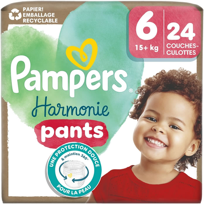 PAMPERS Harmonie Pants – Couches-culottes taille 6 (15 kg et +) 24 culottes
