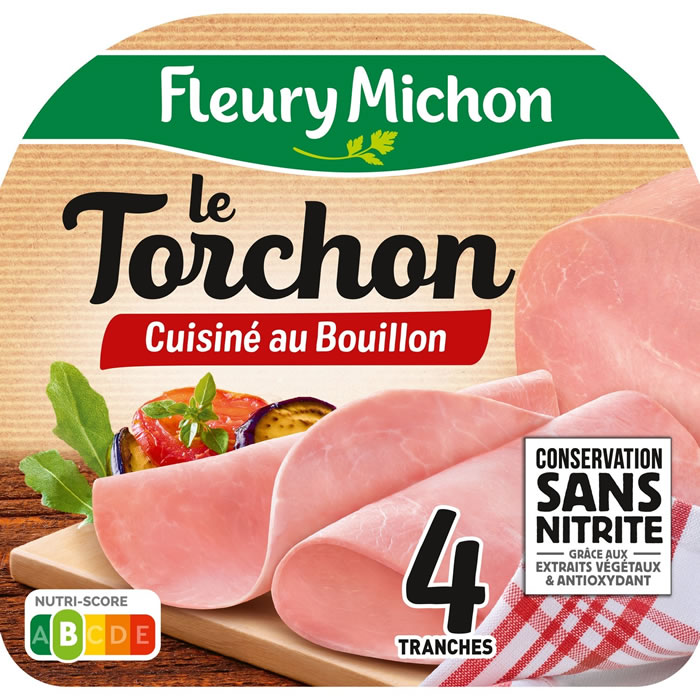 FLEURY MICHON Le Torchon – Jambon cuisiné au bouillon sans nitrite (140 g)