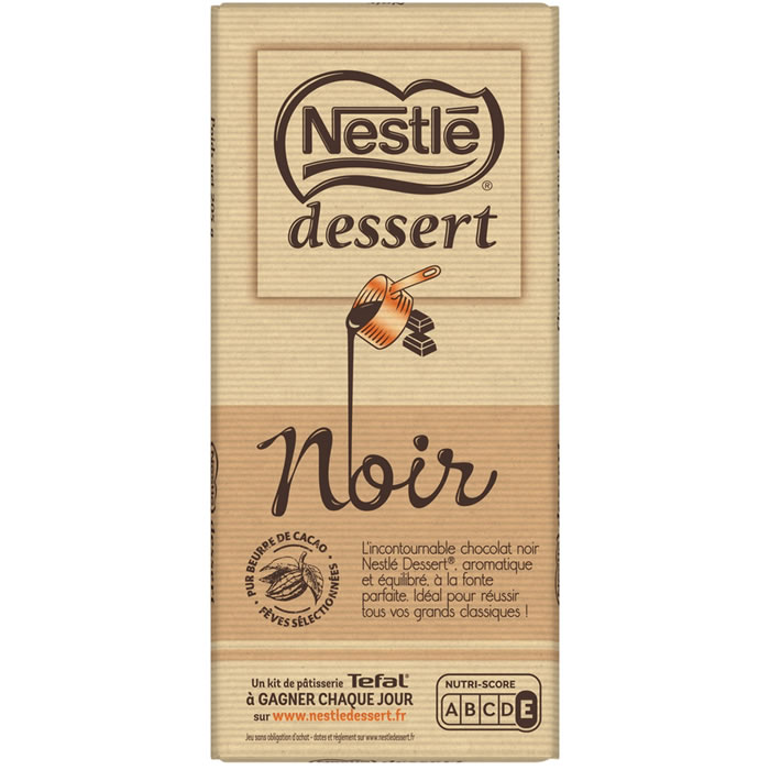 NESTLE Dessert – Tablette de chocolat noir pâtissier 205g