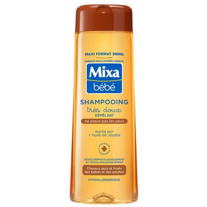MIXA Bébé – Shampoing démêlant à l’huile de jojoba et karité 300 ml
