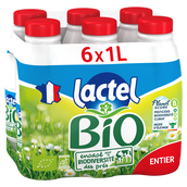 LACTEL Lait Bio entier UHT – 6x1l