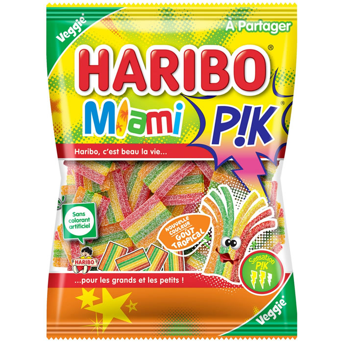 HARIBO Miami Pik Bonbons acidulés aromatisés 200g