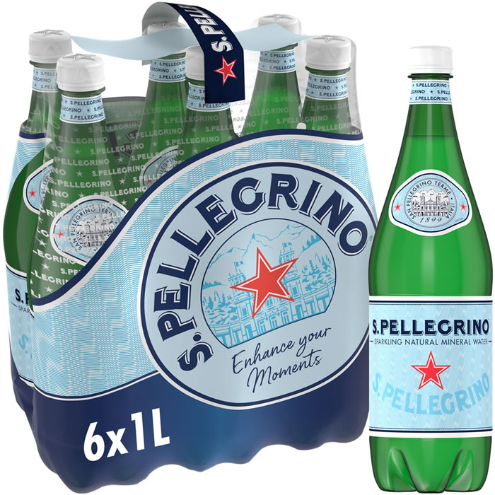 SAN PELLEGRINO – Eau minérale naturelle gazeuse 6 x 1 L