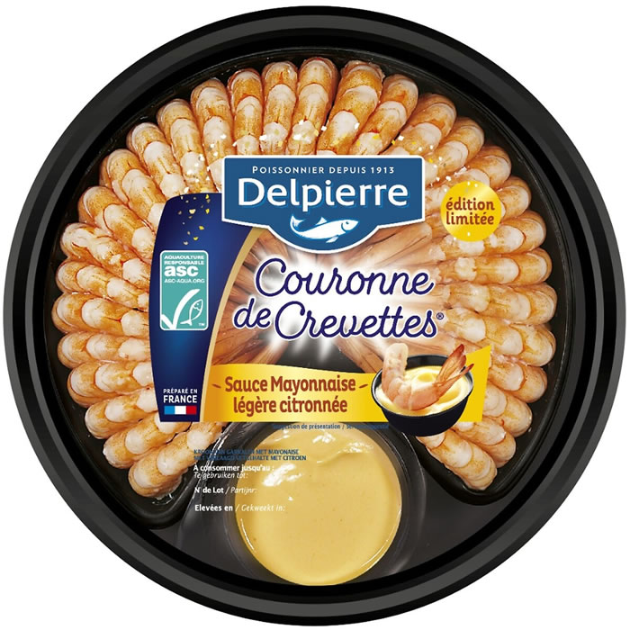 DELPIERRE – Couronne de crevettes décortiquées sauce mayonnaise MSC 190g