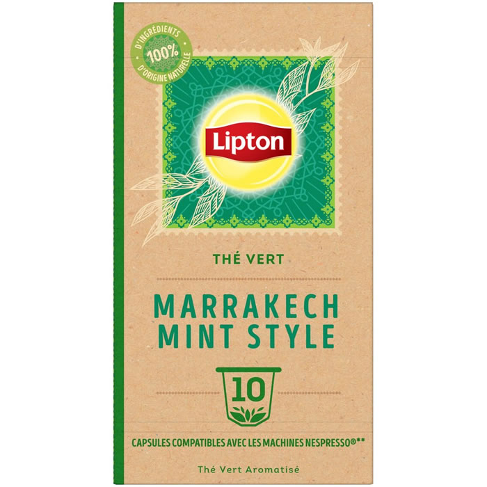 LIPTON – Capsule de thé vert de Marrakech à la menthe (10 capsules)