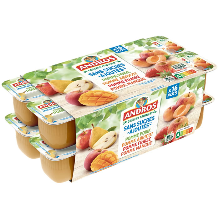 ANDROS – Dessert mélange de fruits sans sucres ajoutés 16 x 100g