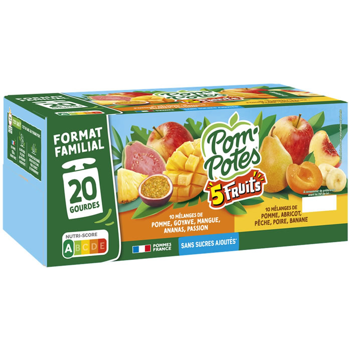 POM’POTES – Dessert aux fruits sans sucres ajoutés 20 x 90 g