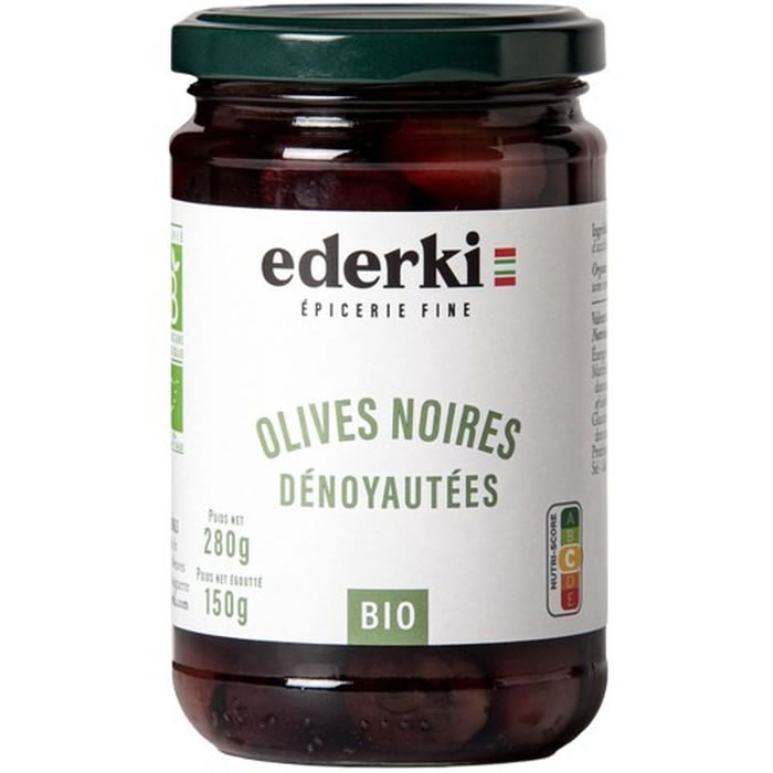 EDERKI Olives noires dénoyautées bio Grand Format 150g