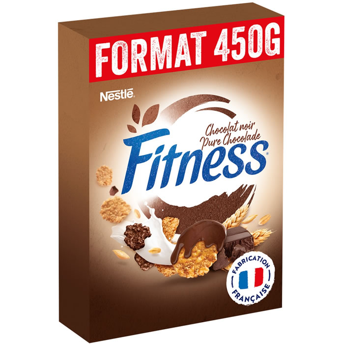 FITNESS – Céréales pétales de blé complet au chocolat noir 450 g