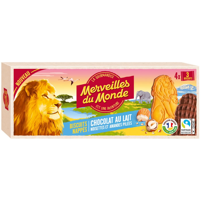 Biscuits nappés au chocolat au lait MERVEILLES DU MONDE