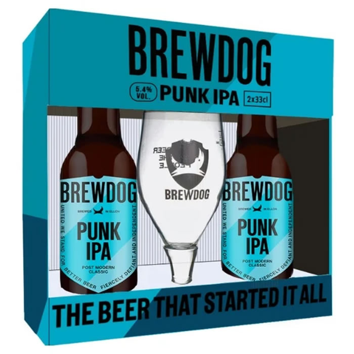 BREWDOG – Coffret 2 bières blondes IPA et 1 verre 2x33cl