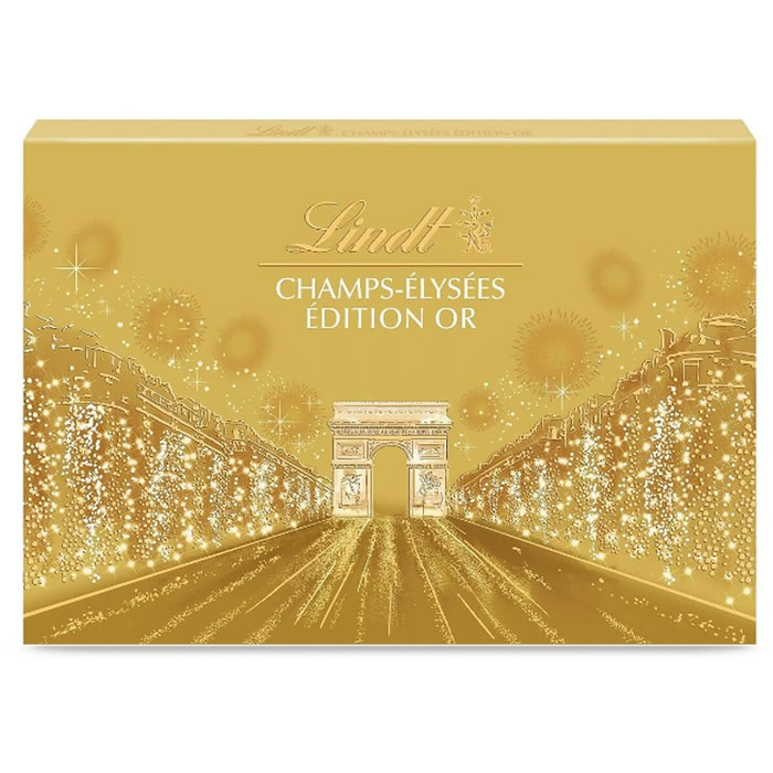 LINDT Champs-Elysées Édition Or – Bouchées au chocolat au lait, noir et blanc 468g