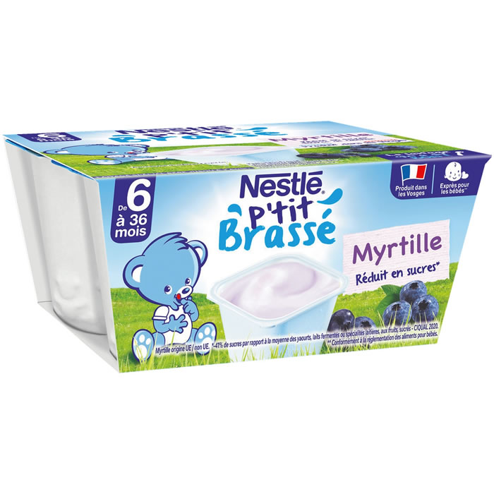NESTLE P’tit Brassé – Dessert à la myrtille 4 x 100 g