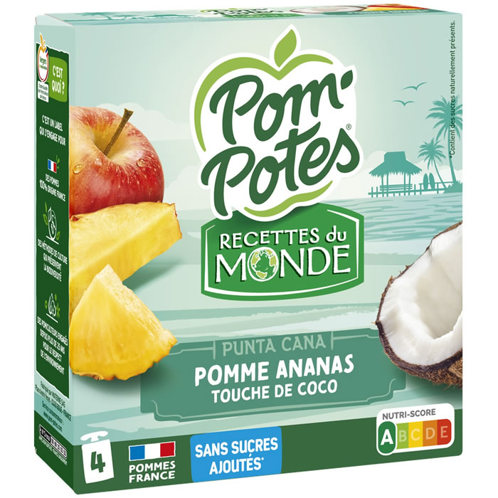 POM’POTES Recette Punta Cuna – Dessert pomme, ananas et coco 4 x 90 g