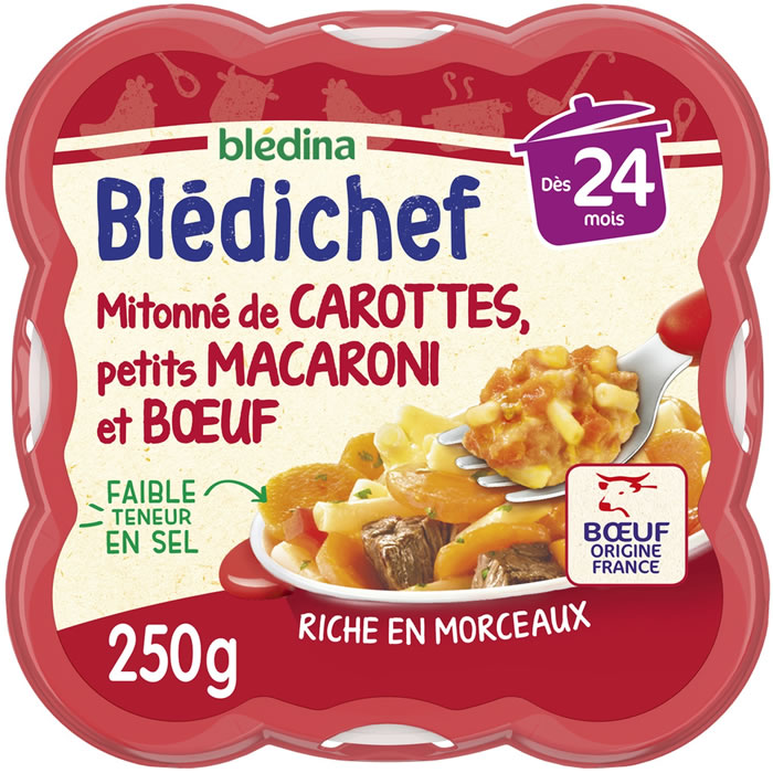 BLEDINA Blédichef – Carottes macaronis et bœuf 250 g