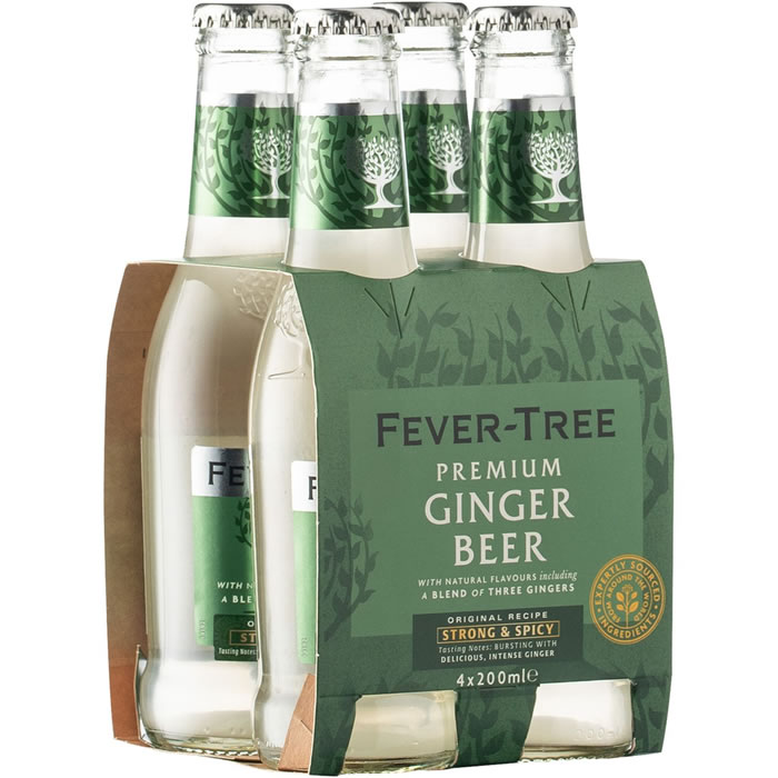 FEVER-TREE – Boisson gazeuse aux 3 gingembres sans alcool 4 x 20 cl