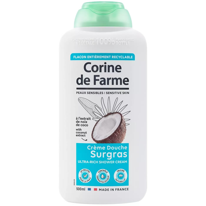 CORINE DE FARME – Crème douche surgras à la noix de coco 500 ml