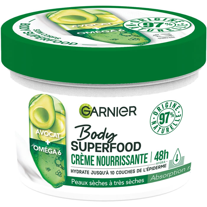 GARNIER Body Superfood – Crème corps nourrissante à l’avocat 380 ml