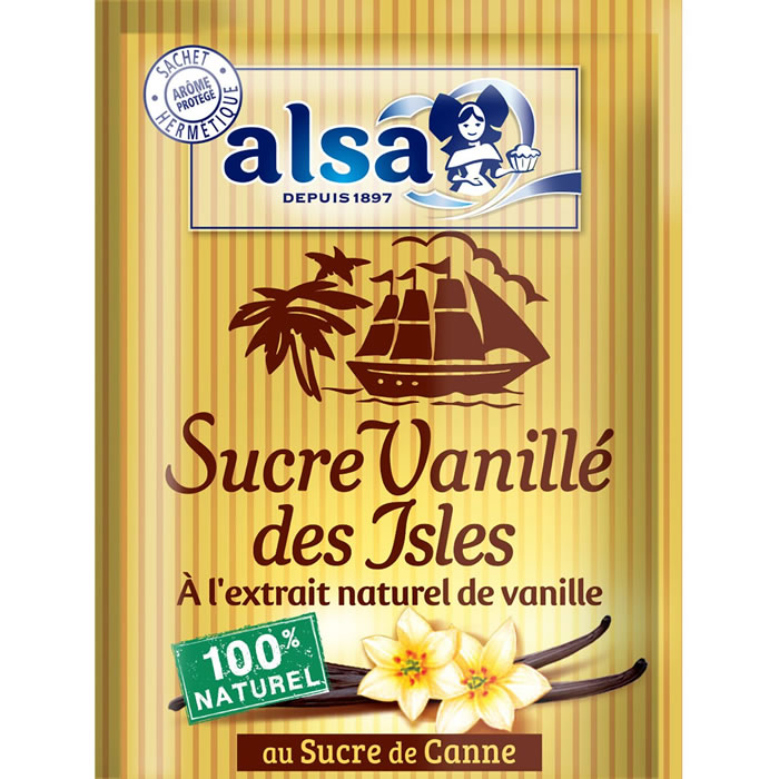 ALSA – Sucre vanillé des Isles au sucre de canne 7 x 7.5 g