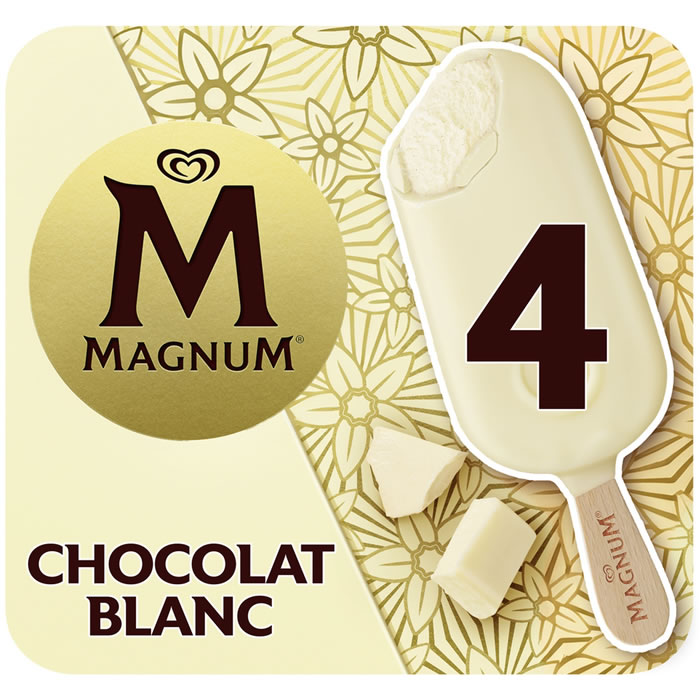 MAGNUM – Bâtonnets glacés à la vanille et chocolat blanc 4×73,5g