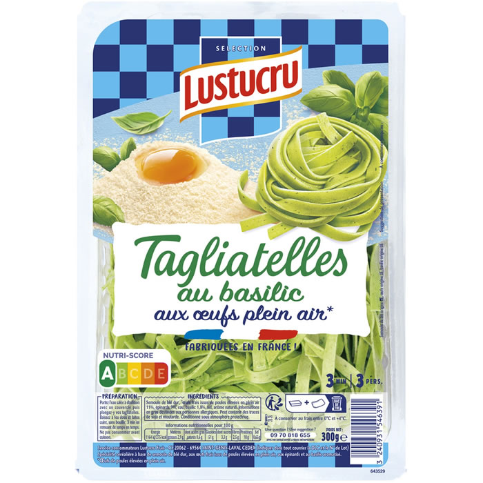 LUSTUCRU – Tagliatelles au basilic 300g