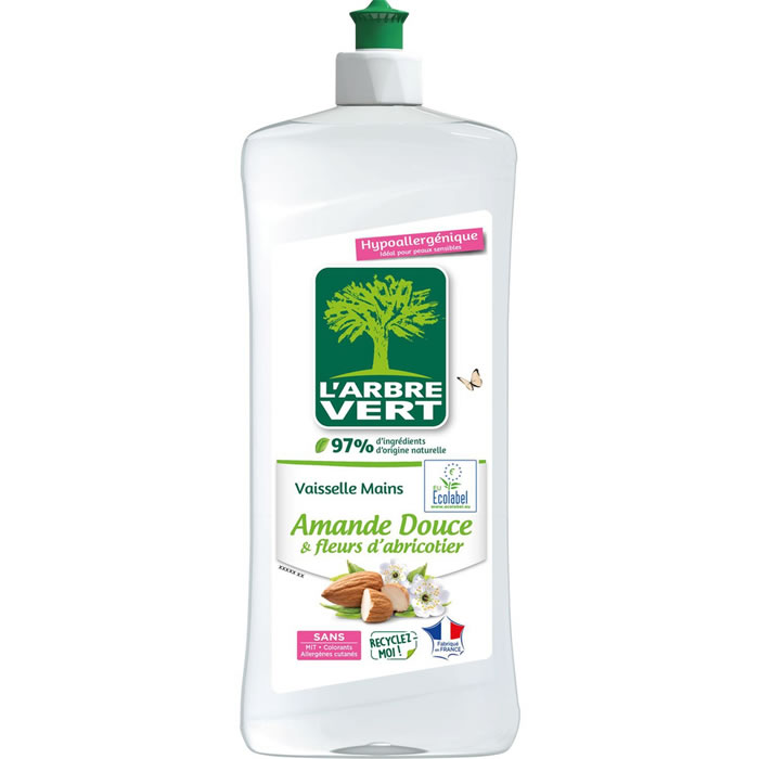 L’ARBRE VERT Vaisselle mains amande douce & fleurs d’abricotier 750 ml