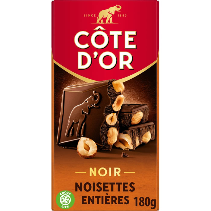 CÔTE D’OR – Chocolat noir noisettes entières 180g