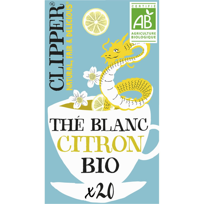 CLIPPER Thé blanc au citron bio (20 sachets, 34g)