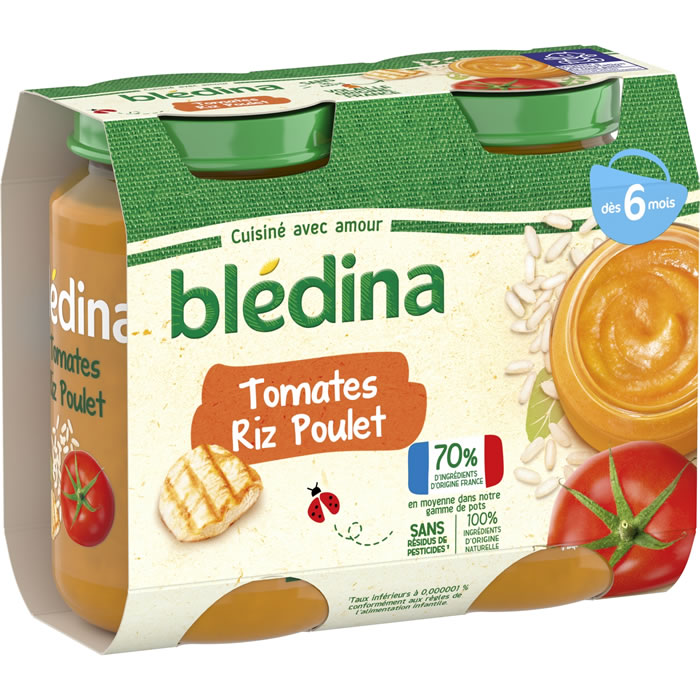 BLEDINA – Tomate, riz et poulet dès 6 mois 2 x 200 g