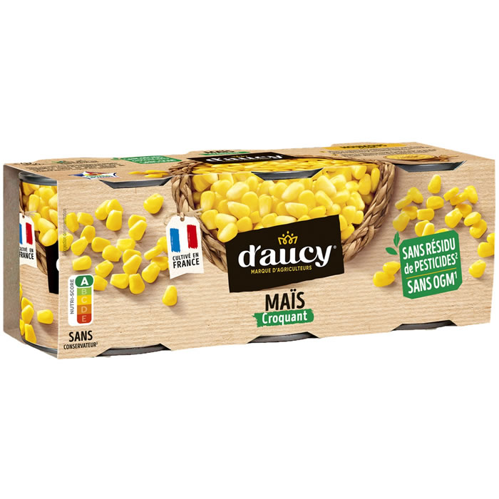 D’AUCY – Maïs doux sans résidu de pesticides 3 x 140 g