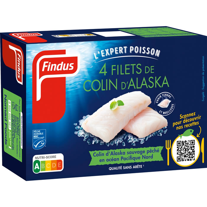 FINDUS – Filets de colin d’Alaska sans arêtes 400g