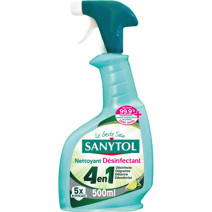SANYTOL Nettoyant spray désinfectant multi-usages 4en1 500 ml