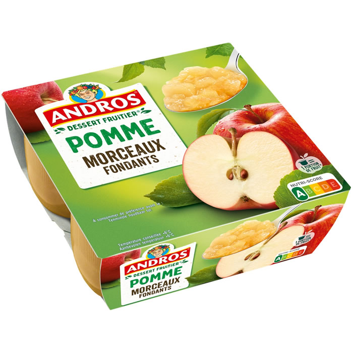 ANDROS – Dessert pomme nature 4 x 100 g