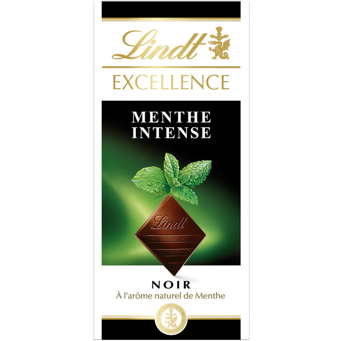 LINDT Excellence – Chocolat noir extra fin traditionnel à l’arôme naturel de menthe. 100 g