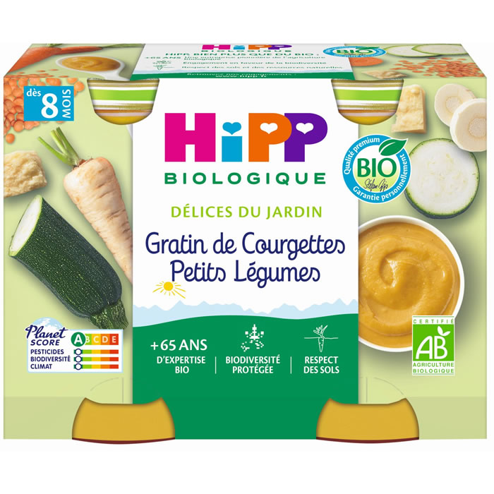 HIPP – Gratin de courgettes et petits légumes 2×190 g