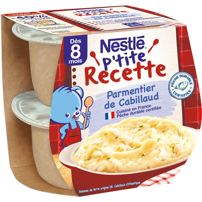 NESTLE P’tite Recette – Parmentier de cabillaud 2x200g