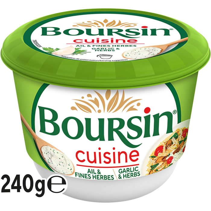 Boursin Cuisine – Fromage frais à l’ail et fines herbes 240 g