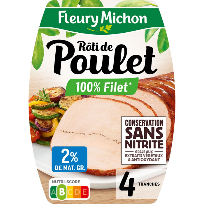 FLEURY MICHON – Rôti de poulet sans nitrite (150 g)