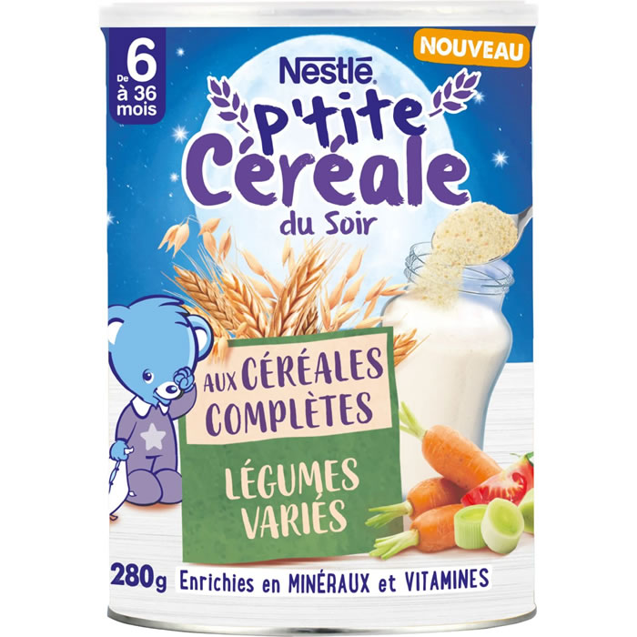 NESTLE P’tite Céréale du soir – Céréales en poudre légumes variés dès 6 mois 280 g
