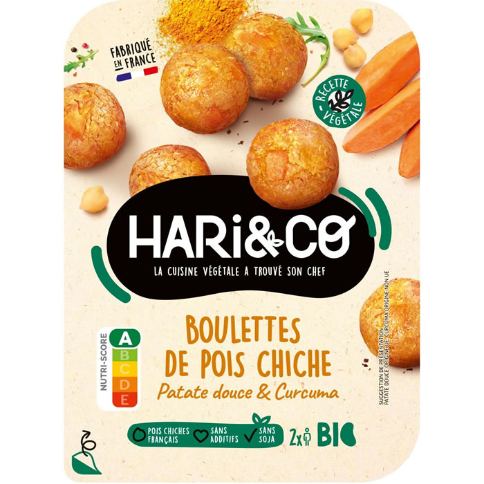 HARI & CO – Boulettes de pois chiches patate douce et curcuma bio