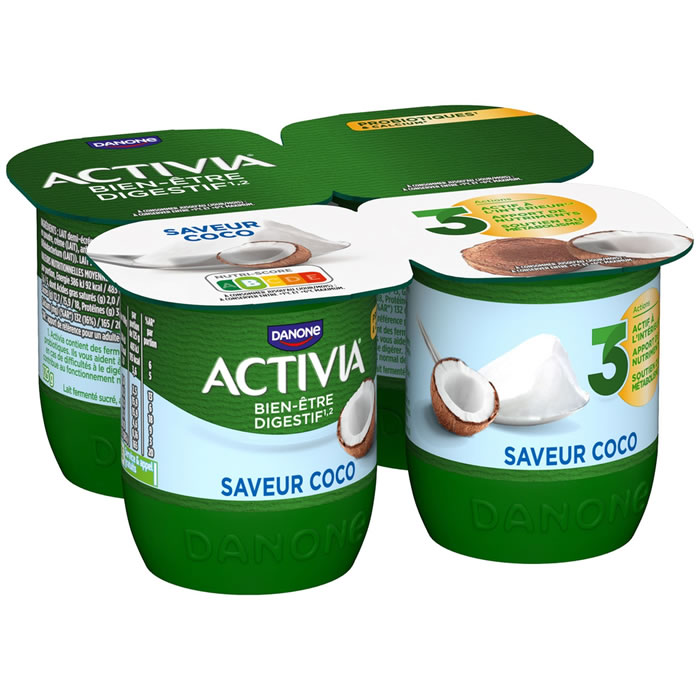 ACTIVIA – Yaourts bifidus à la coco 4 x 125 g
