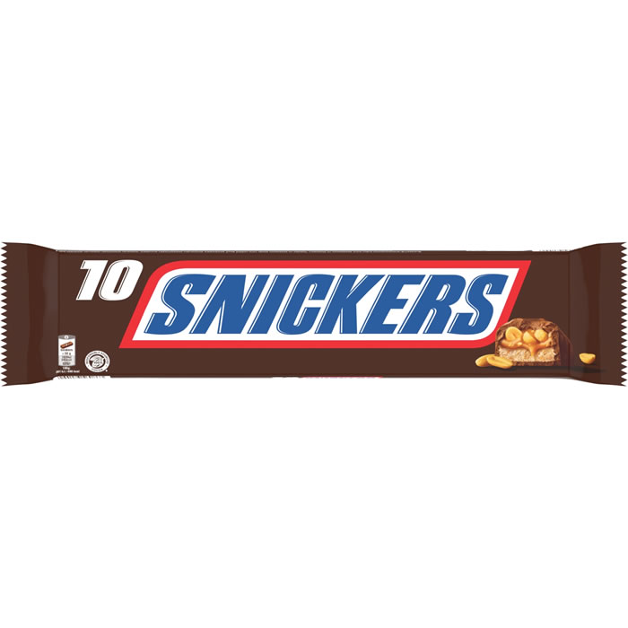 SNICKERS Barres chocolatées au caramel et cacahuètes 10x50g