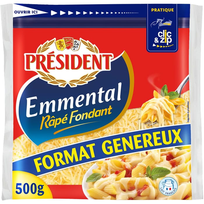 PRESIDENT – Emmental râpé – 500g