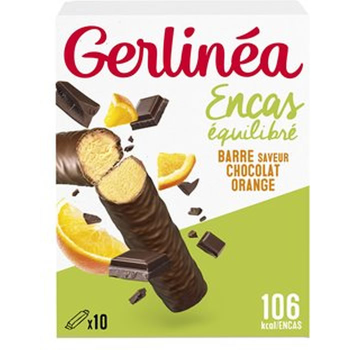 GERLINEA – Barres chocolatées protéinées chocolat noir & orange (10 x 31g) 10 x 31 g