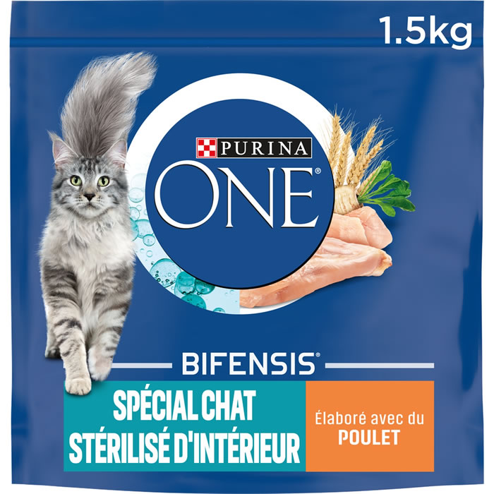 PURINA One Croquettes pour chat stérilisé d’intérieur, poulet céréales