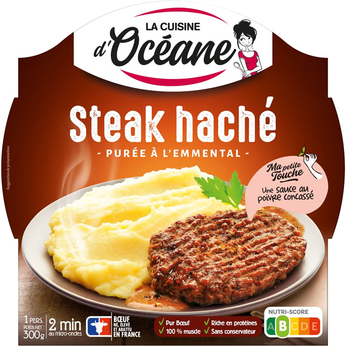 LA CUISINE D’OCEANE – Haché et purée à l’emmental 7% M.G micro-ondes 300 g